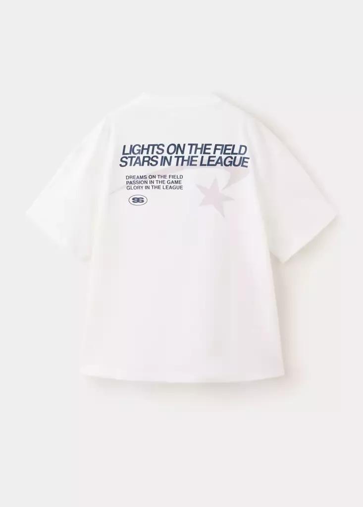 White Printed Oversize T-Shirt, , large image number 1