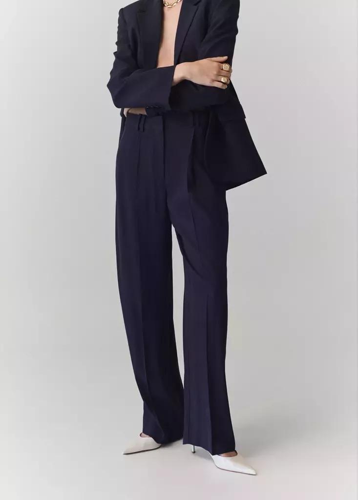 MEDIUM PURPLE Straight-fit pleated trousers, Medium Purple, medium