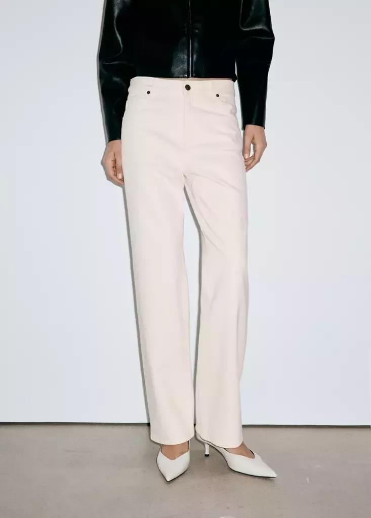 Cream Miami Medium-Rise Straight-Fit Jeans, , large image number 1