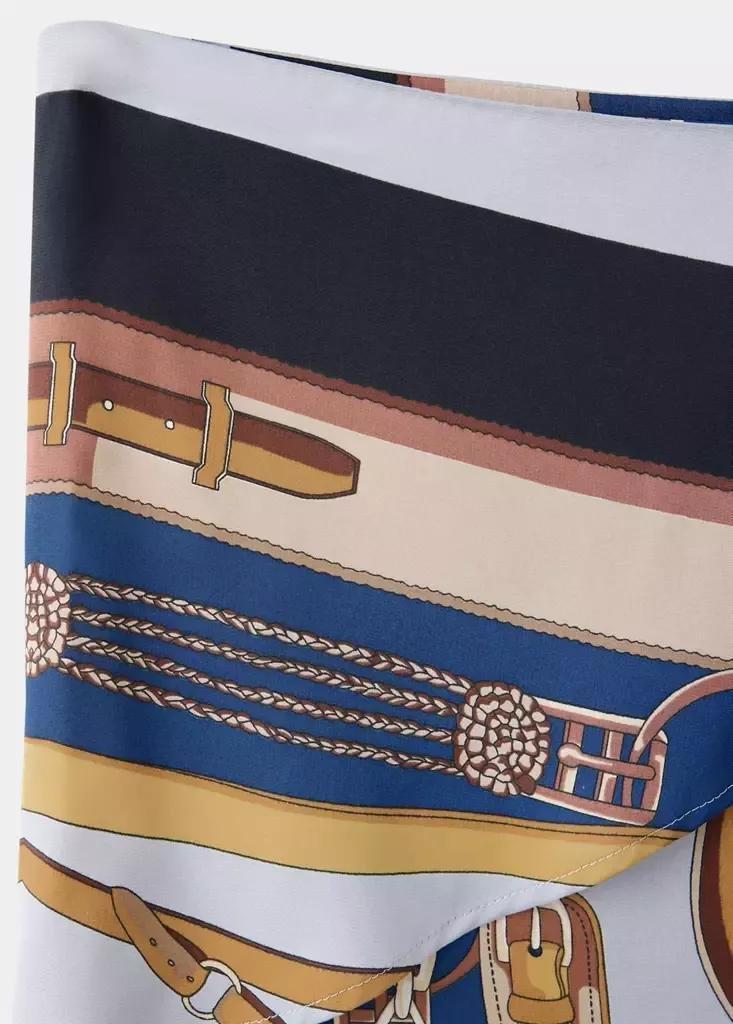 Blue Printed Skirt With Knot Detail, , large image number 5