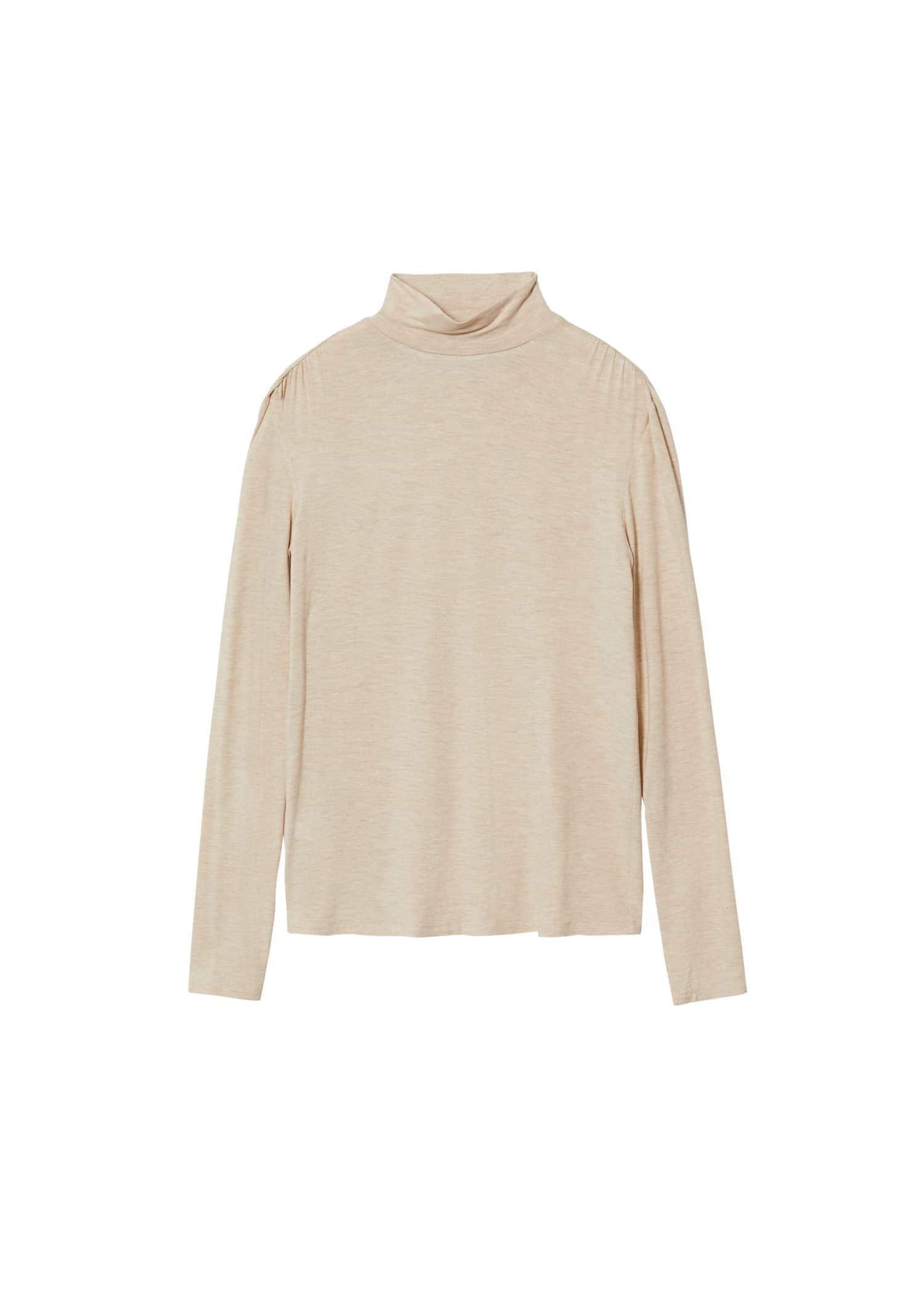 Brown Turtleneck Long-Sleeved T-Shirt, , large image number 6