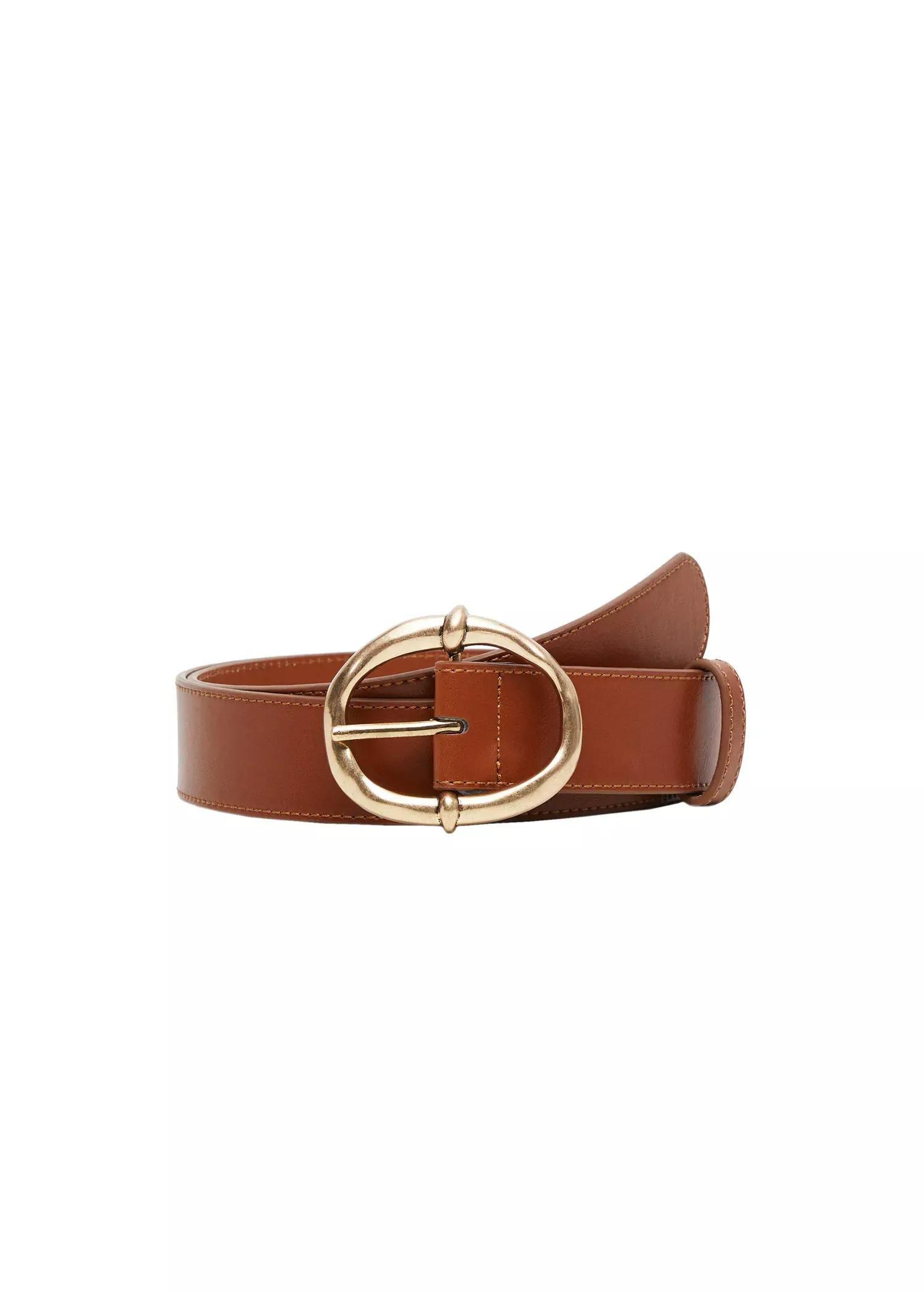 Brown Rounded Buckle Belt, , large image number 0