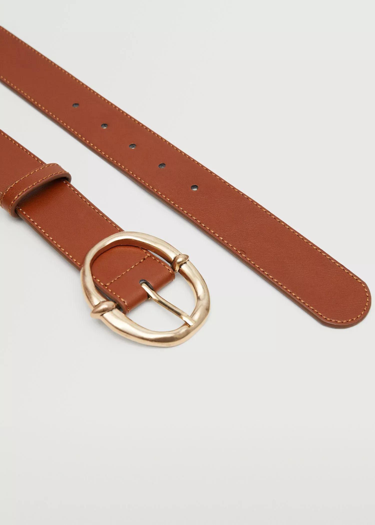 Brown Rounded Buckle Belt, , large image number 2