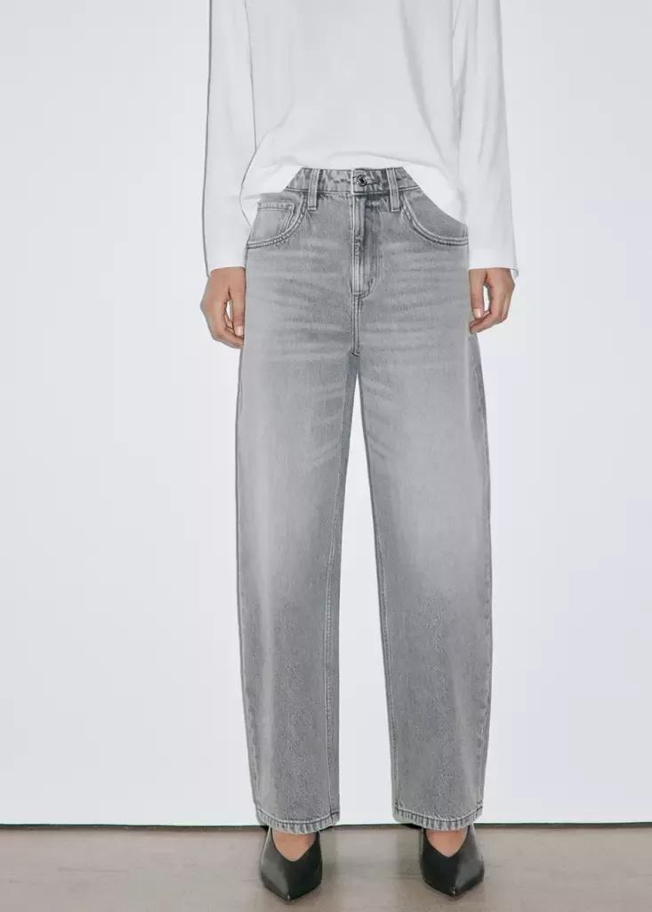 Grey Balloon Jeans With Regular Waist, , medium