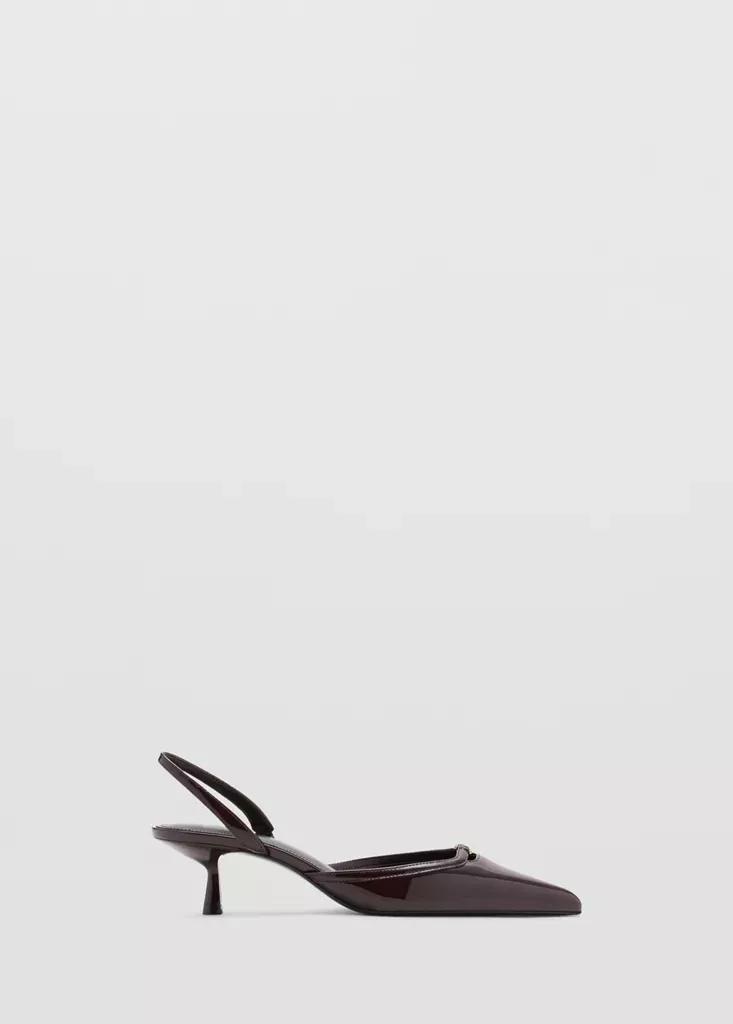 Burgundy Kitten Heel Patent Leather Shoe, , medium