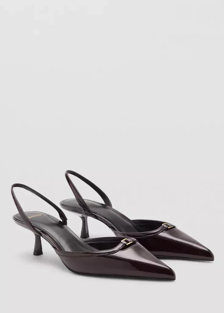 Burgundy Kitten Heel Patent Leather Shoe, , large image number 1