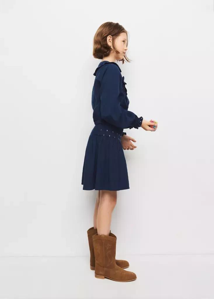 Navy Skirt With Stud Detailing, , large image number 0