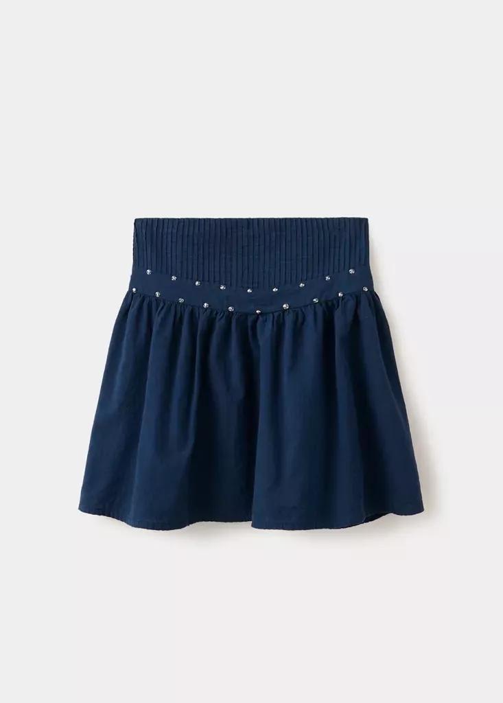 Navy Skirt With Stud Detailing, , large image number 3
