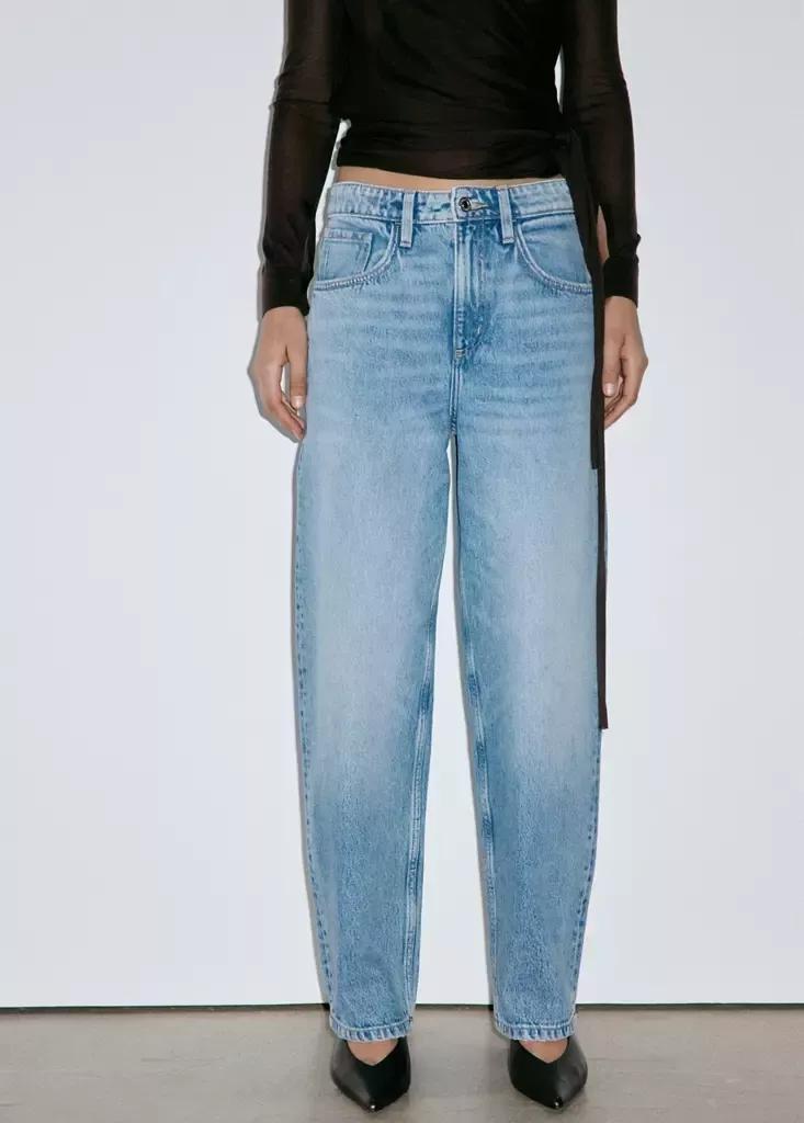 Blue High-Rise Balloon Jeans, Open Blue, medium