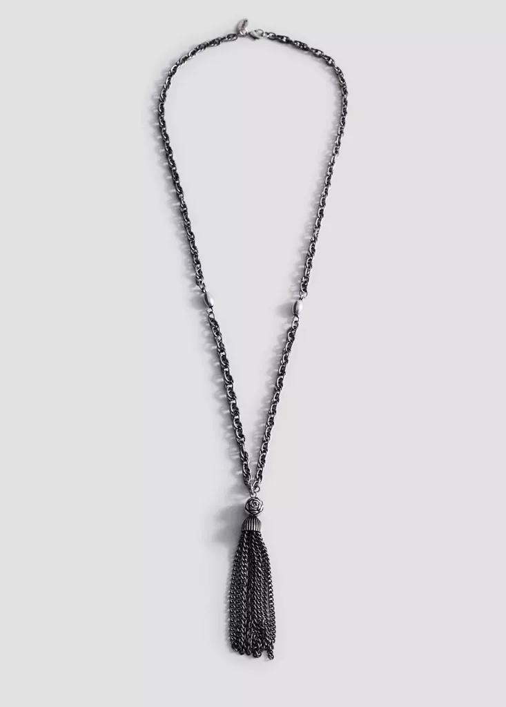 Silver Pendant Necklace With Floral Detail, , large image number 1