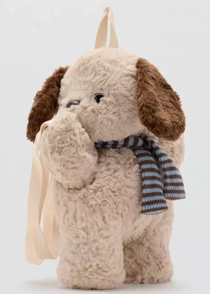 Brown Doggy Backpack, Baby Girls, Light Pastel Brown, large image number 1