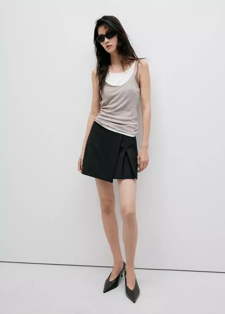 Black Skort With Slit, Black, large image number 0