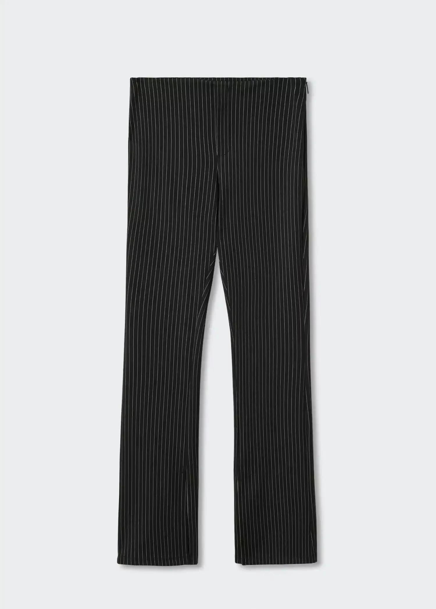 Black Slit Hem Trousers, , large image number 4