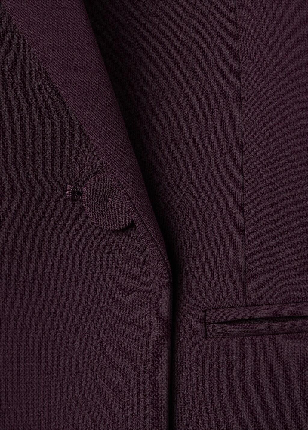 Red Double-Breasted Belted Suit Blazer, Dark Red, large image number 3