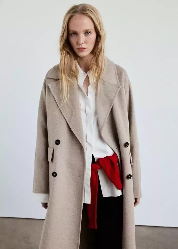 Brown Handmade Oversized Wool Coat, Medium Brown, medium