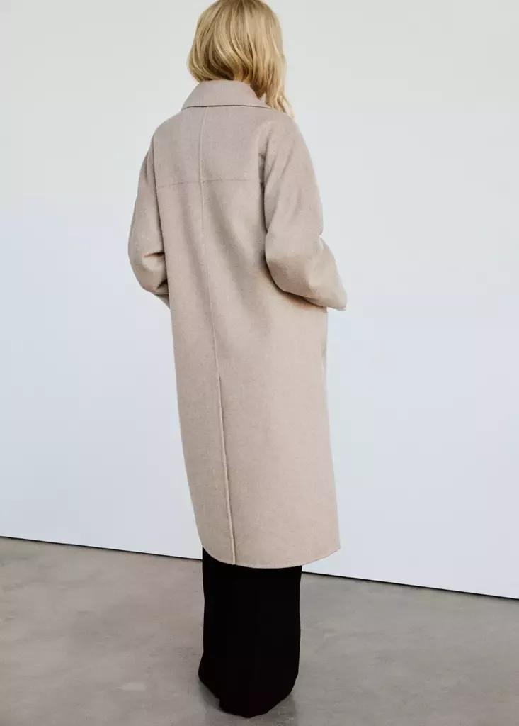 Brown Handmade Oversized Wool Coat, Medium Brown, medium