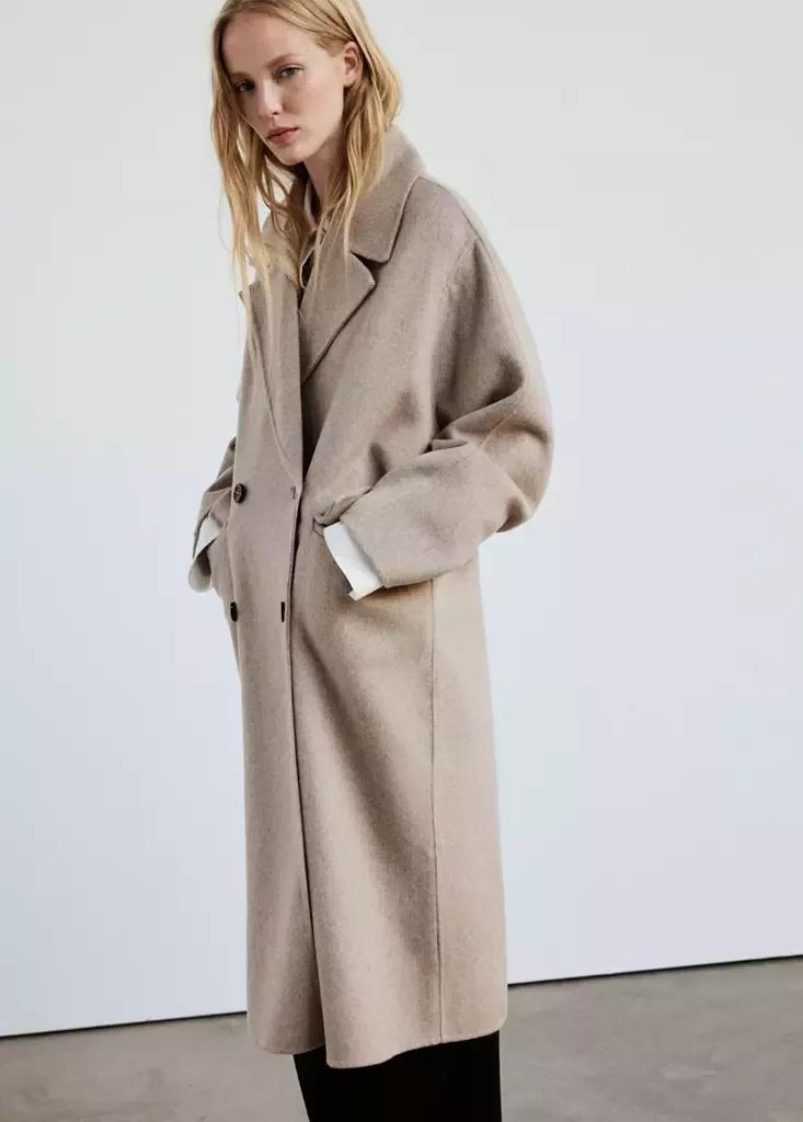 Brown Handmade Oversized Wool Coat, Medium Brown, large image number 4