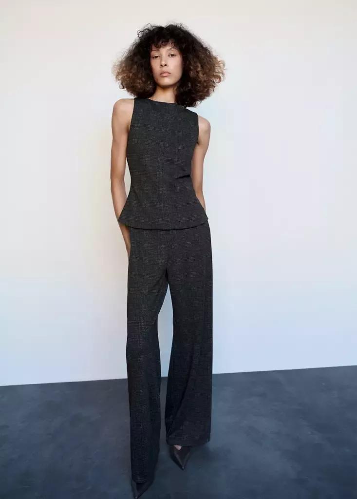Grey Checked Jumpsuit, Grey, large image number 0