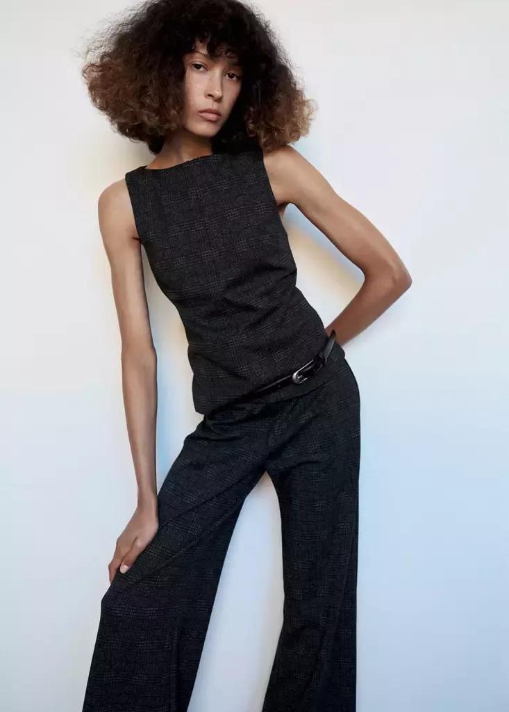 Grey Checked Jumpsuit, Grey, large image number 1