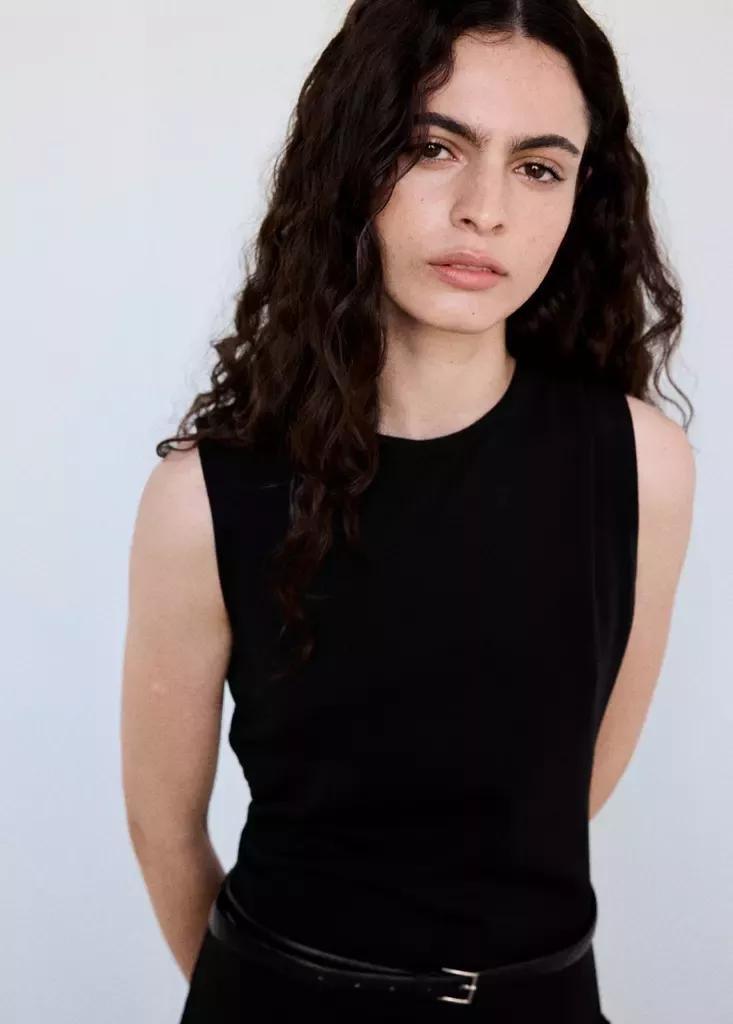 Black Belted Jumpsuit With Ruched Details, Black, large image number 3