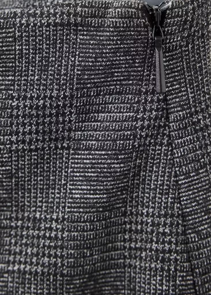Black Straight Checked Trousers, Black, large image number 7