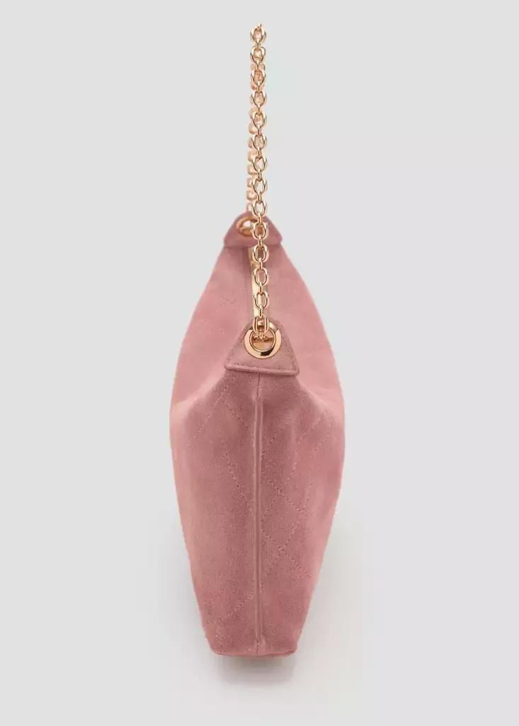 Pink Suede Shoulder Bag, Light-Pastel Pink, large image number 2