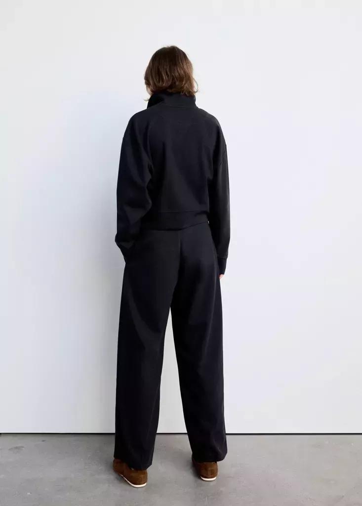 Navy Straight Mid-Rise Trousers, Navy, medium