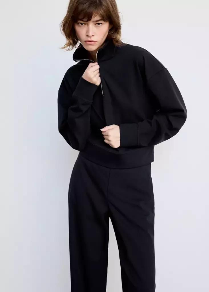 Navy Straight Mid-Rise Trousers, Navy, large image number 3