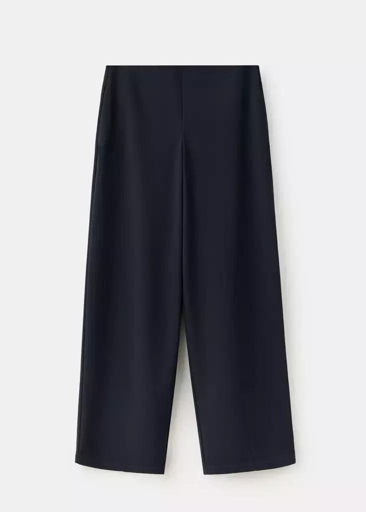 Navy Straight Mid-Rise Trousers, Navy, large image number 5
