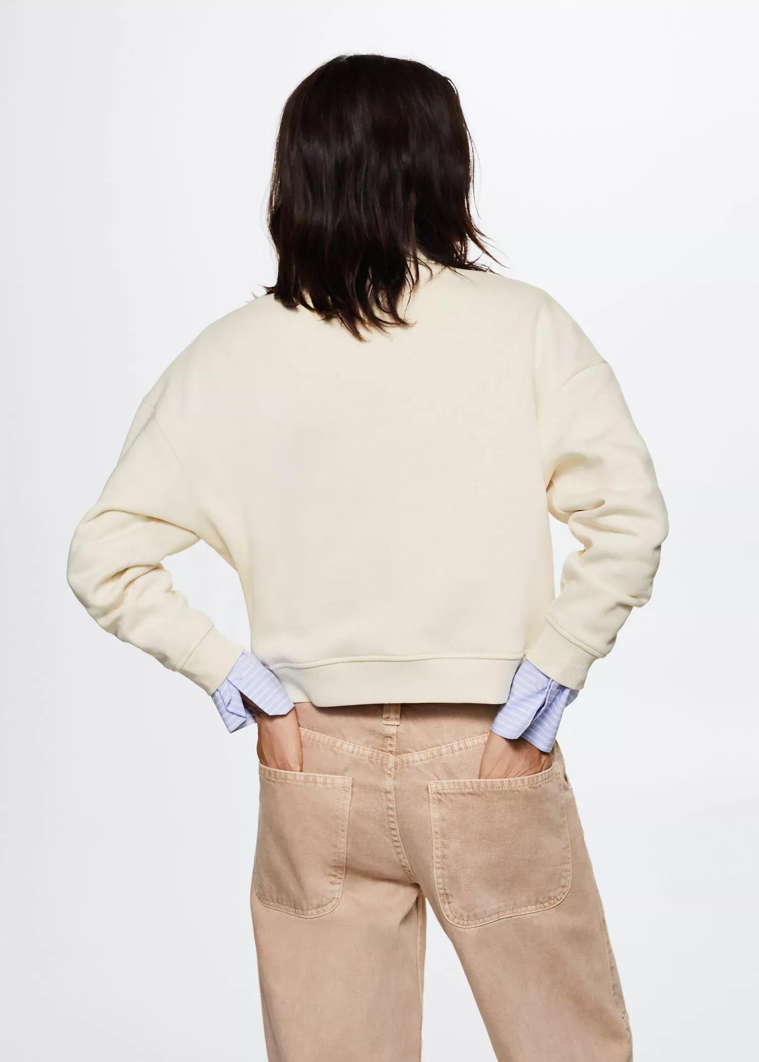 Light Beige Ribbed Endings Sweatshirt, , large image number 5