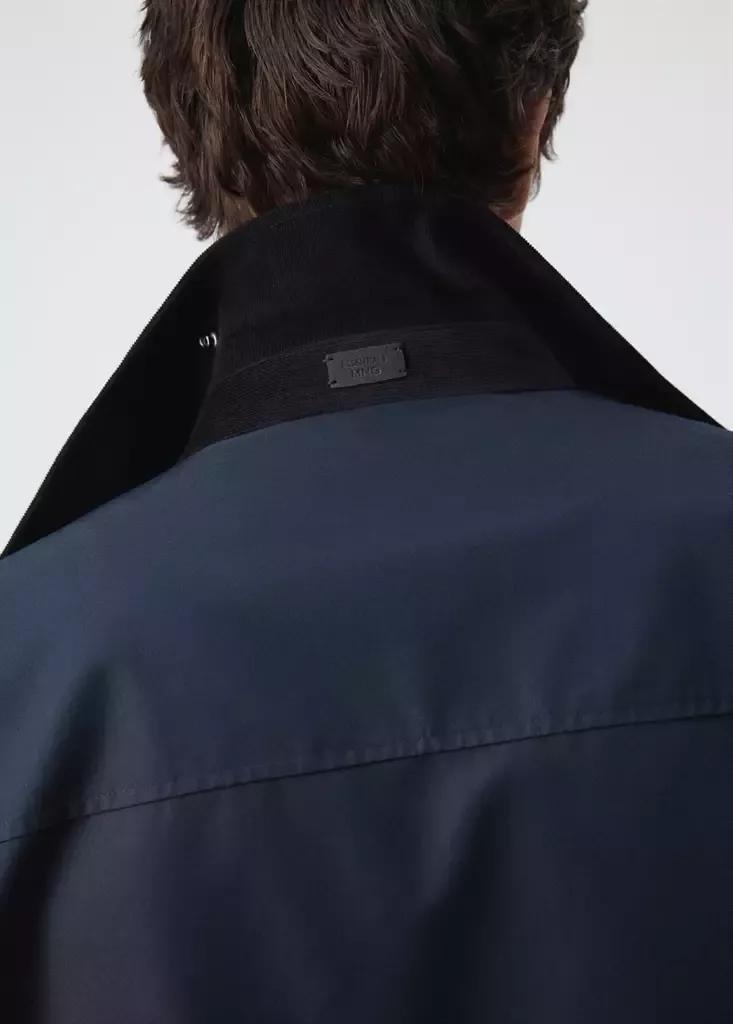 Blue Water-Repellent Cotton Blend Jacket, Dark Blue, large image number 4