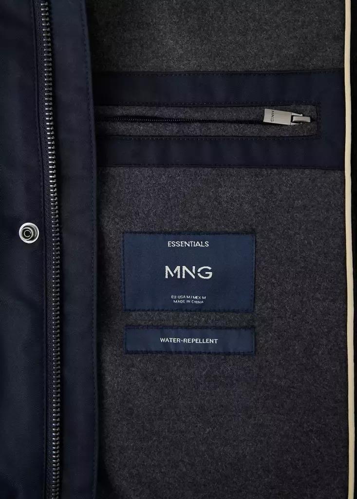 Blue Water-Repellent Cotton Blend Jacket, Dark Blue, large image number 8