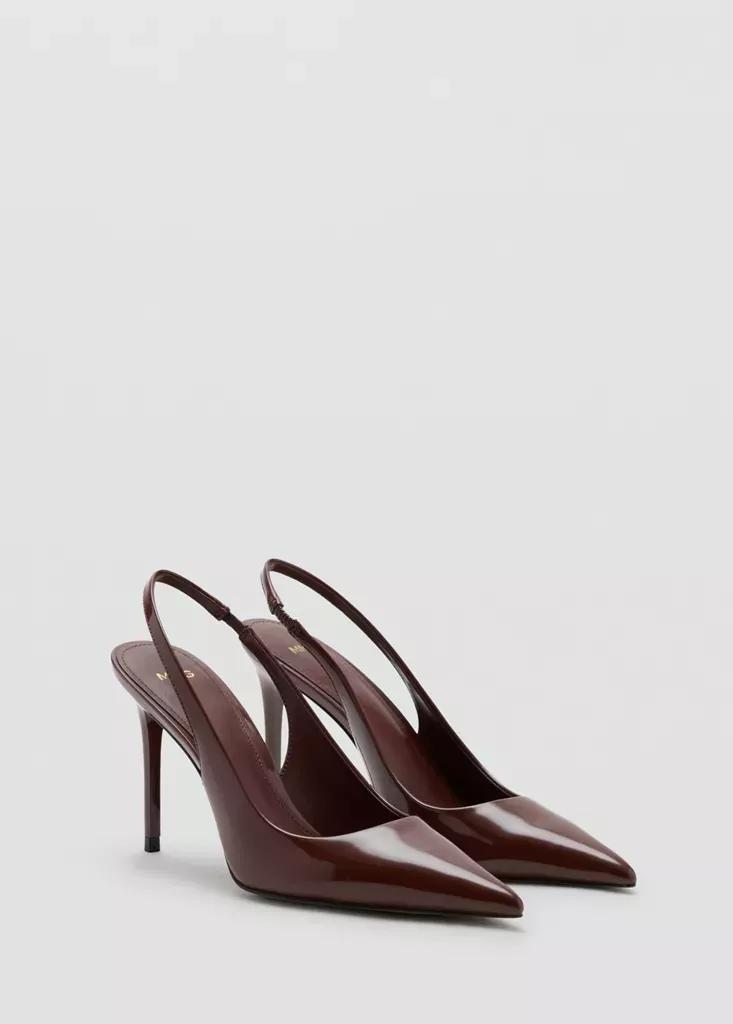 Brown Patent Heeled Shoes, , large image number 1