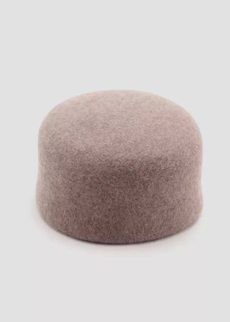 Brown 100% Wool Pillbox Hat, Medium Brown, medium