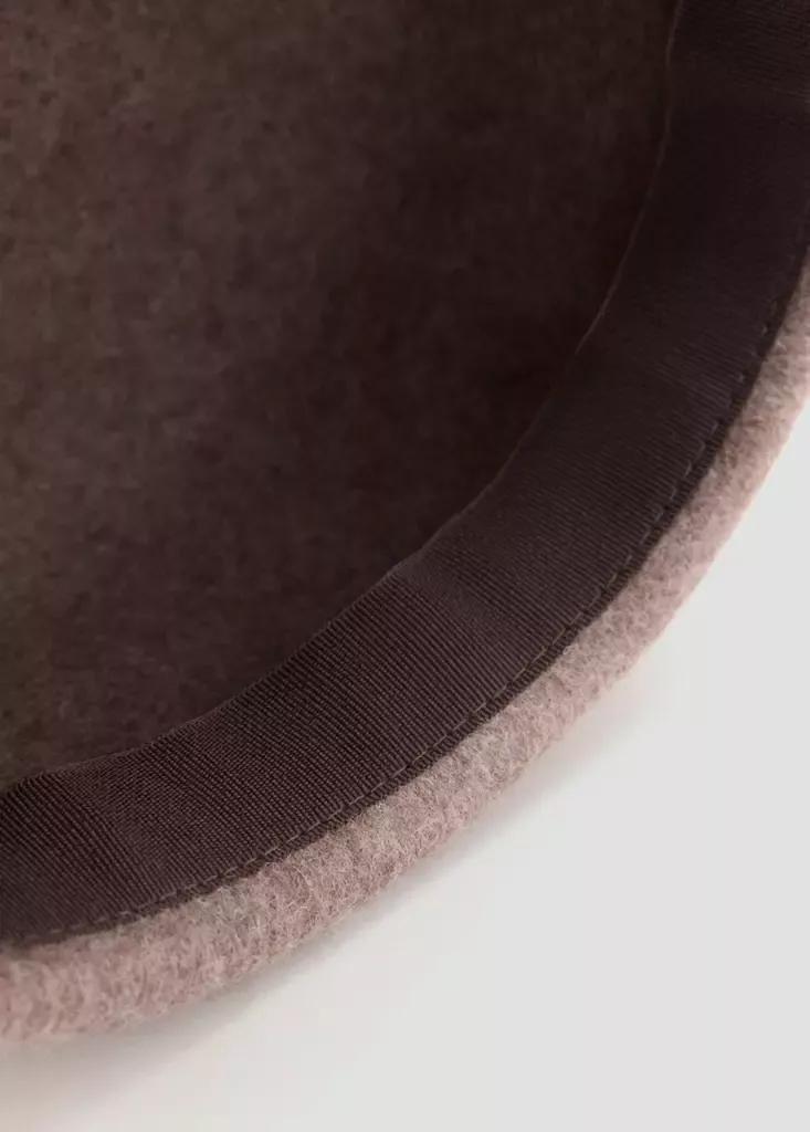 Brown 100% Wool Pillbox Hat, Medium Brown, large image number 3