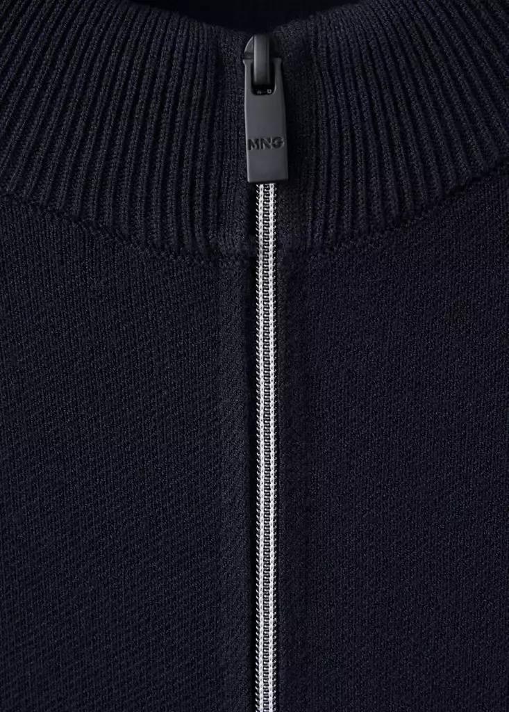 Blue Comfort Stretch Knit Cardigan, Navy, large image number 6