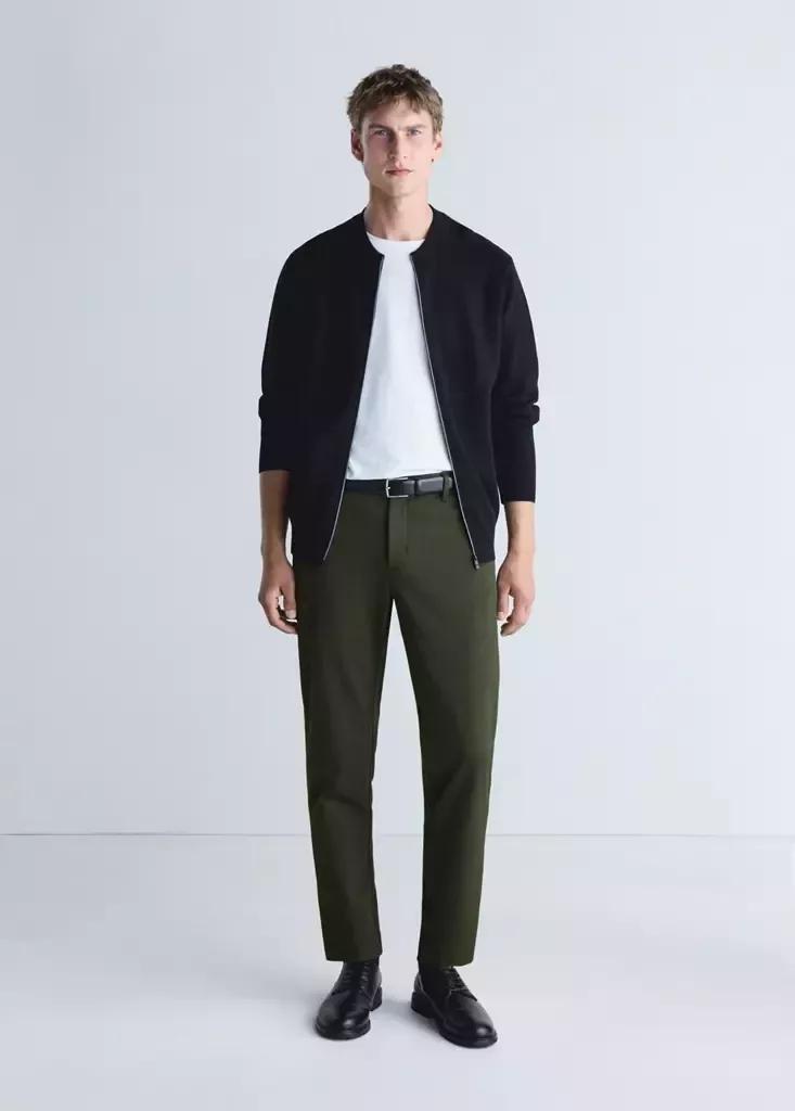Black Comfort Stretch Knit Cardigan, Black, large image number 0
