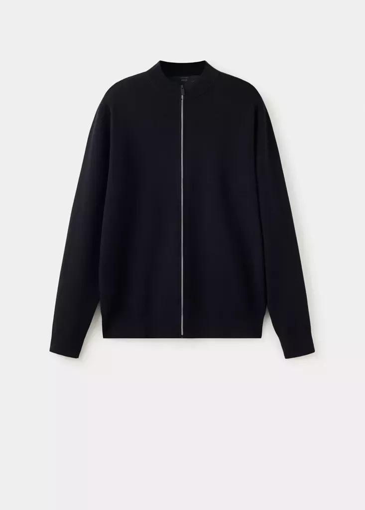 Black Comfort Stretch Knit Cardigan, Black, large image number 5
