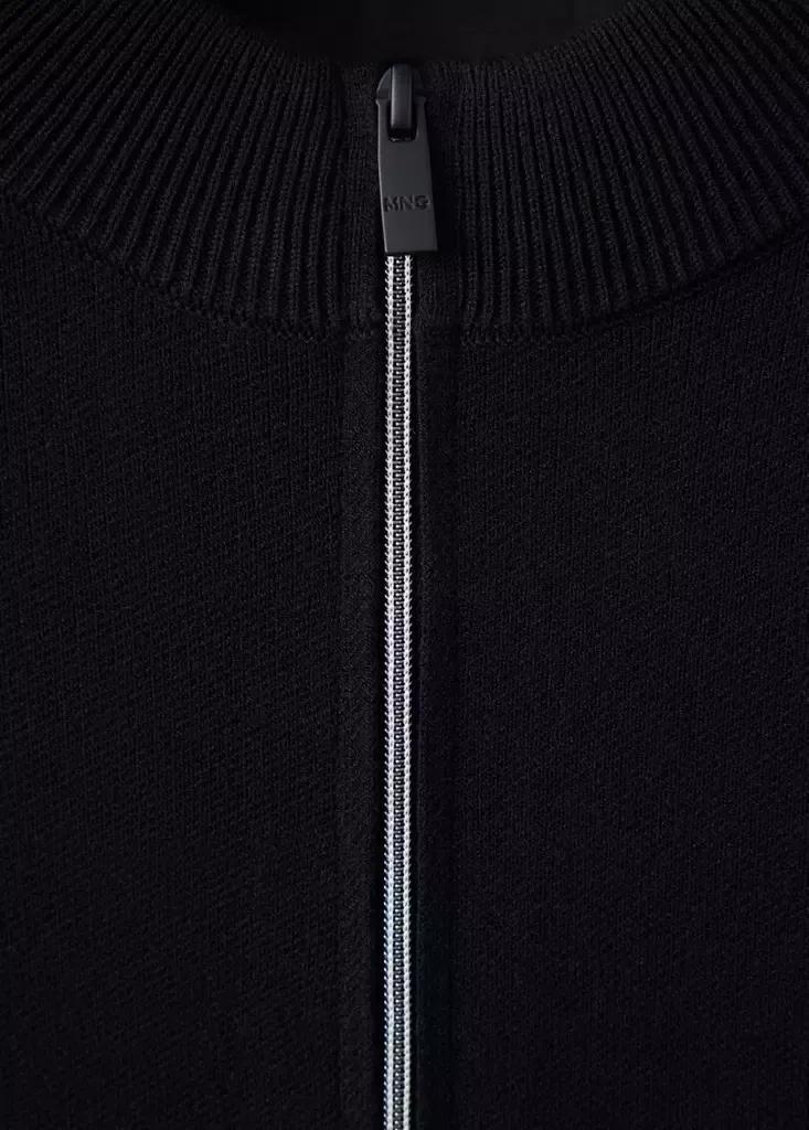 Black Comfort Stretch Knit Cardigan, Black, large image number 6