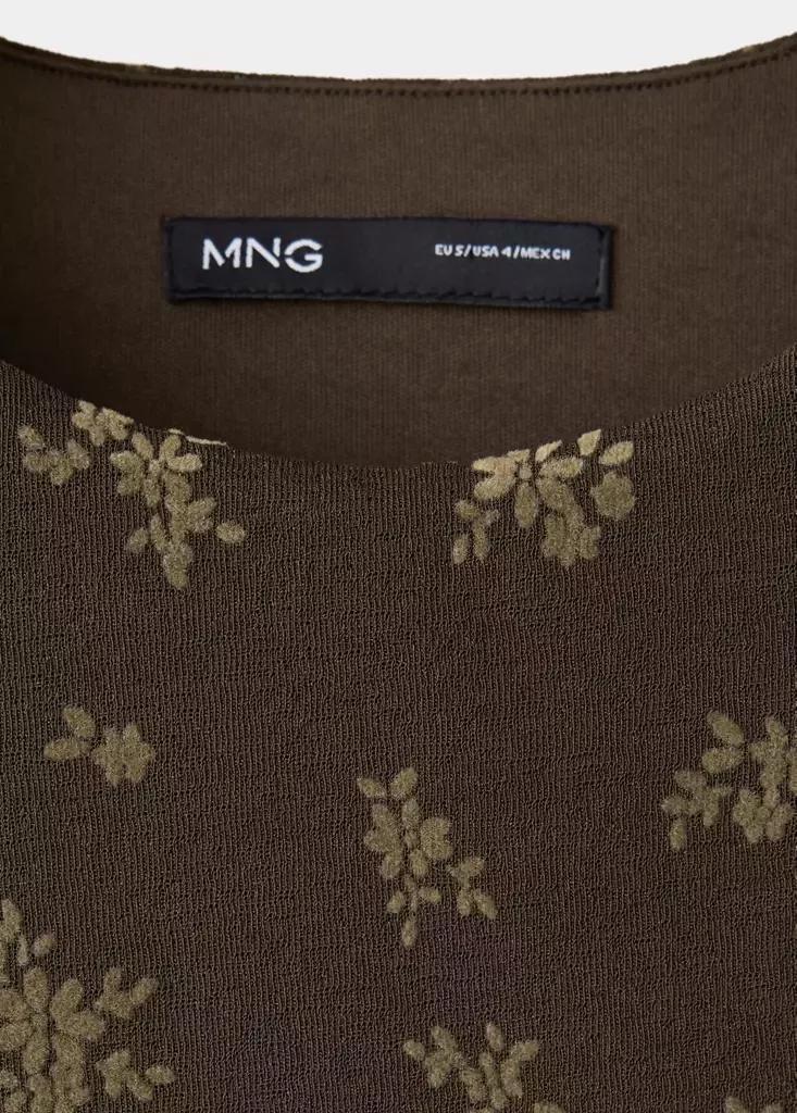 Brown Ruched Devor├⌐ Dress, Brown, large image number 5