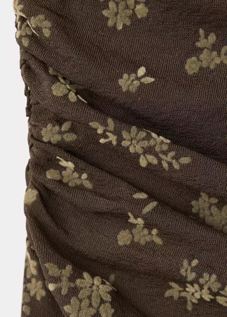 Brown Ruched Devor├⌐ Dress, Brown, large image number 6