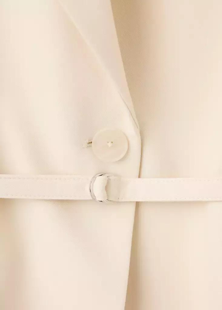 Beige Belt Suit Blazer, Light Beige, medium