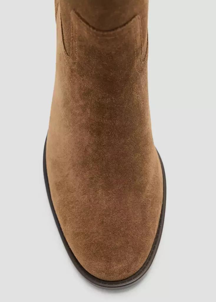 Brown Suede Ankle Boot With Heel, Medium Brown, large image number 3