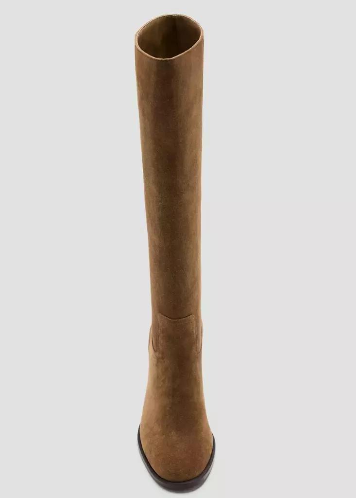 Brown Suede Ankle Boot With Heel, Medium Brown, large image number 4