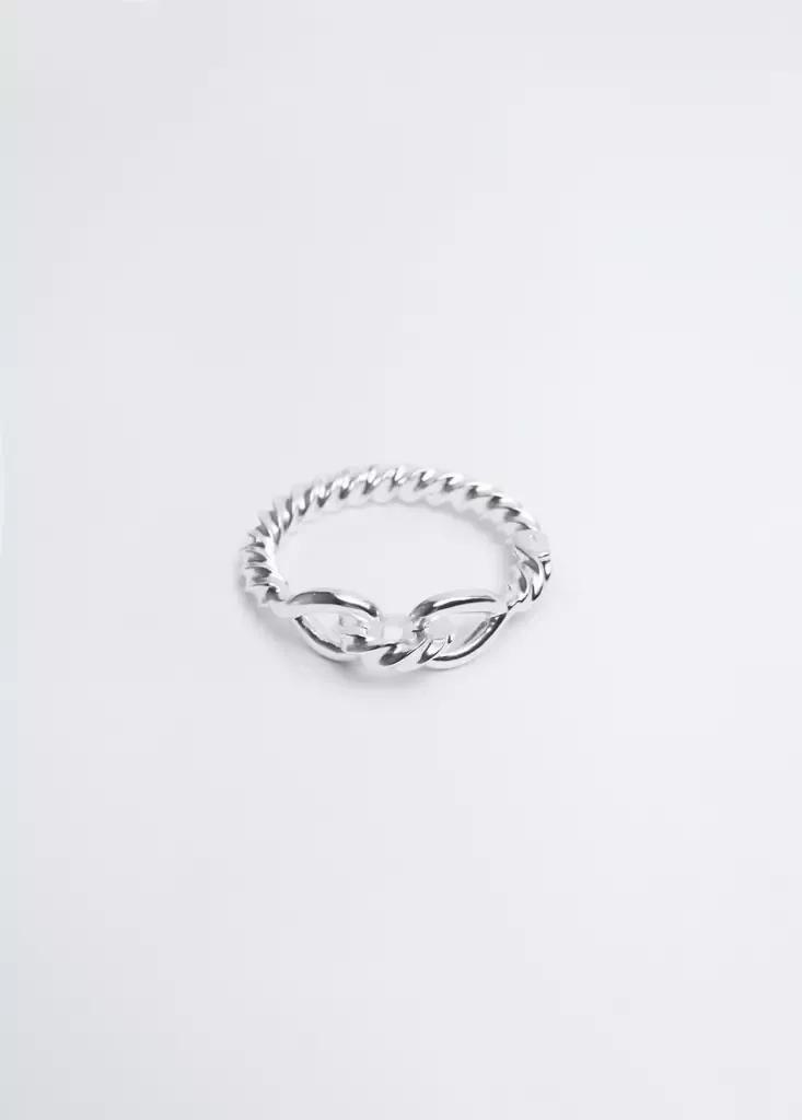 Silver Rigid Knot Bangle, Silver, medium