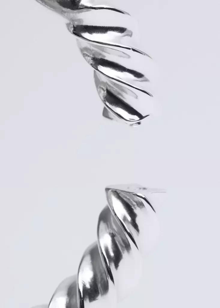 Silver Rigid Knot Bangle, Silver, large image number 5