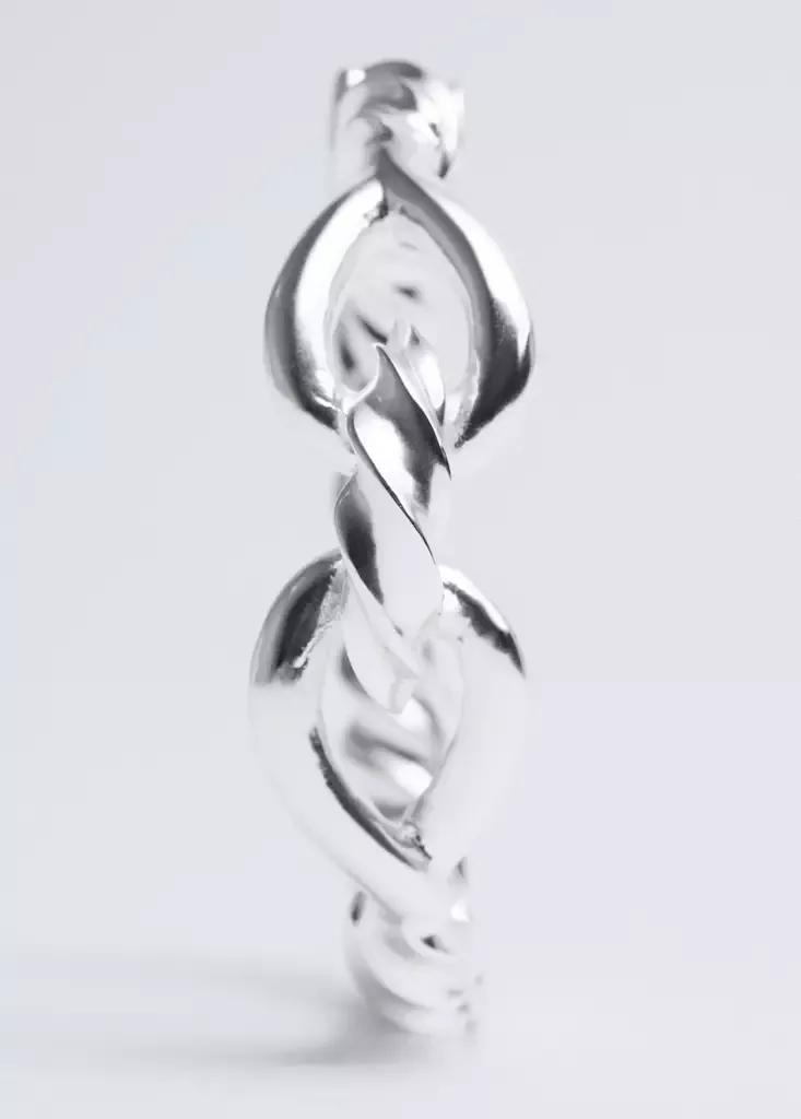 Silver Rigid Knot Bangle, Silver, large image number 6