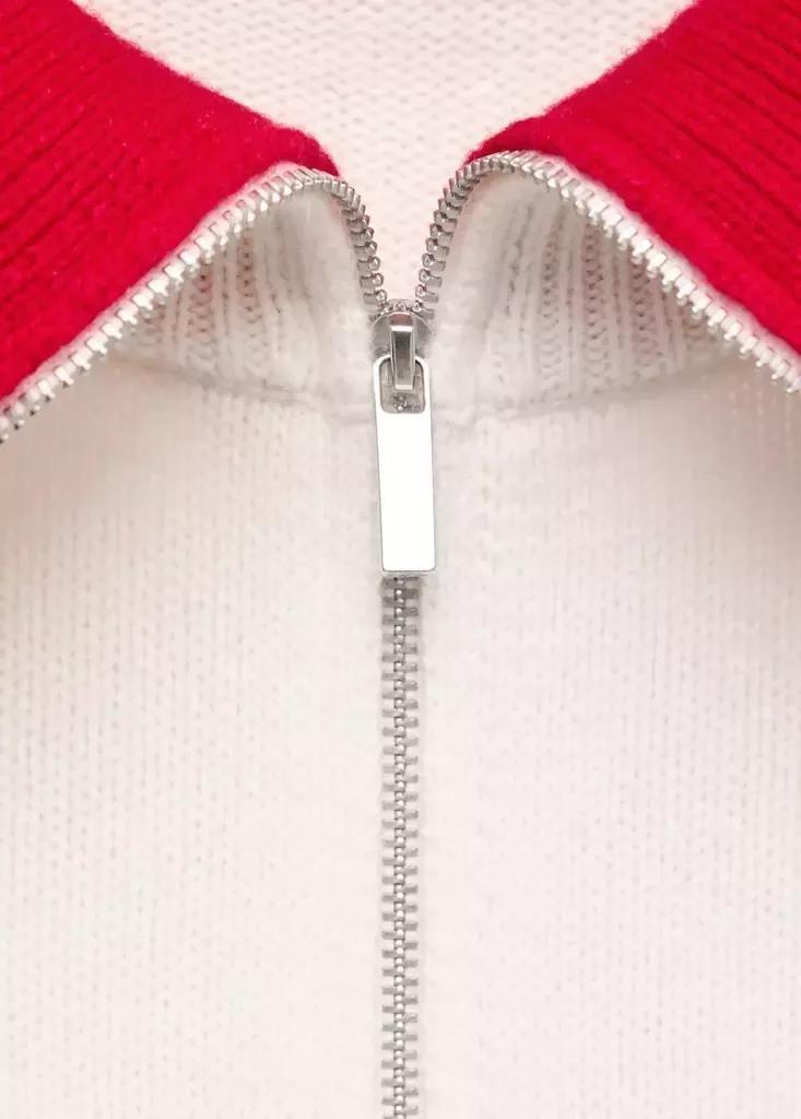 Cream Wool Sweater With Contrast Collar, Natural White, large image number 5