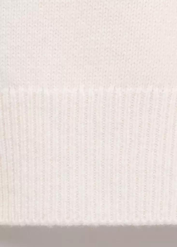 Cream Wool Sweater With Contrast Collar, Natural White, large image number 6