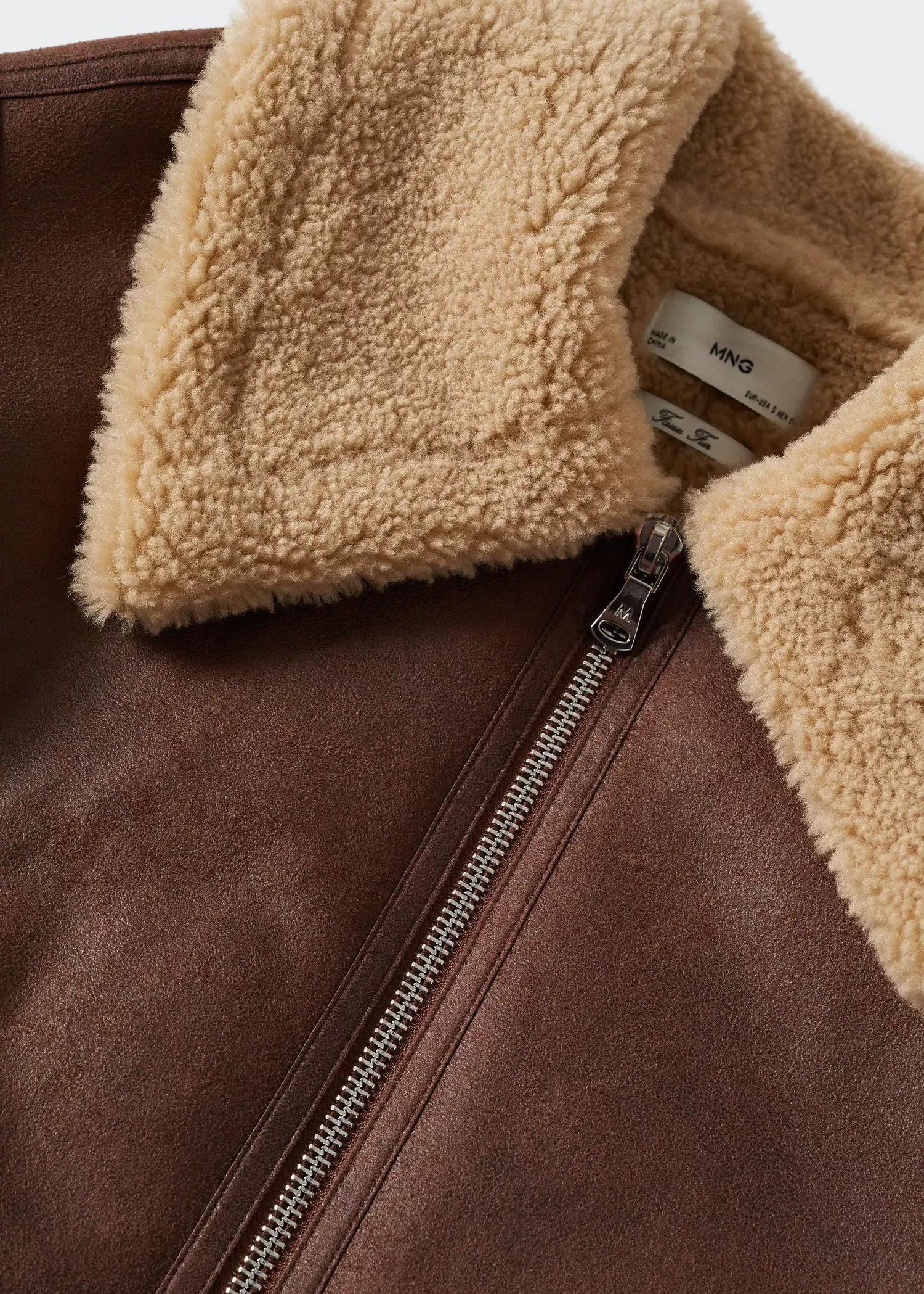 Brown Shearling Collar Jacket, , large image number 3